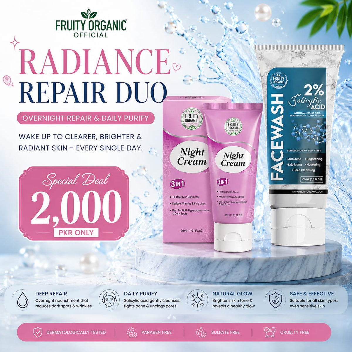 Night Cream & Facewash